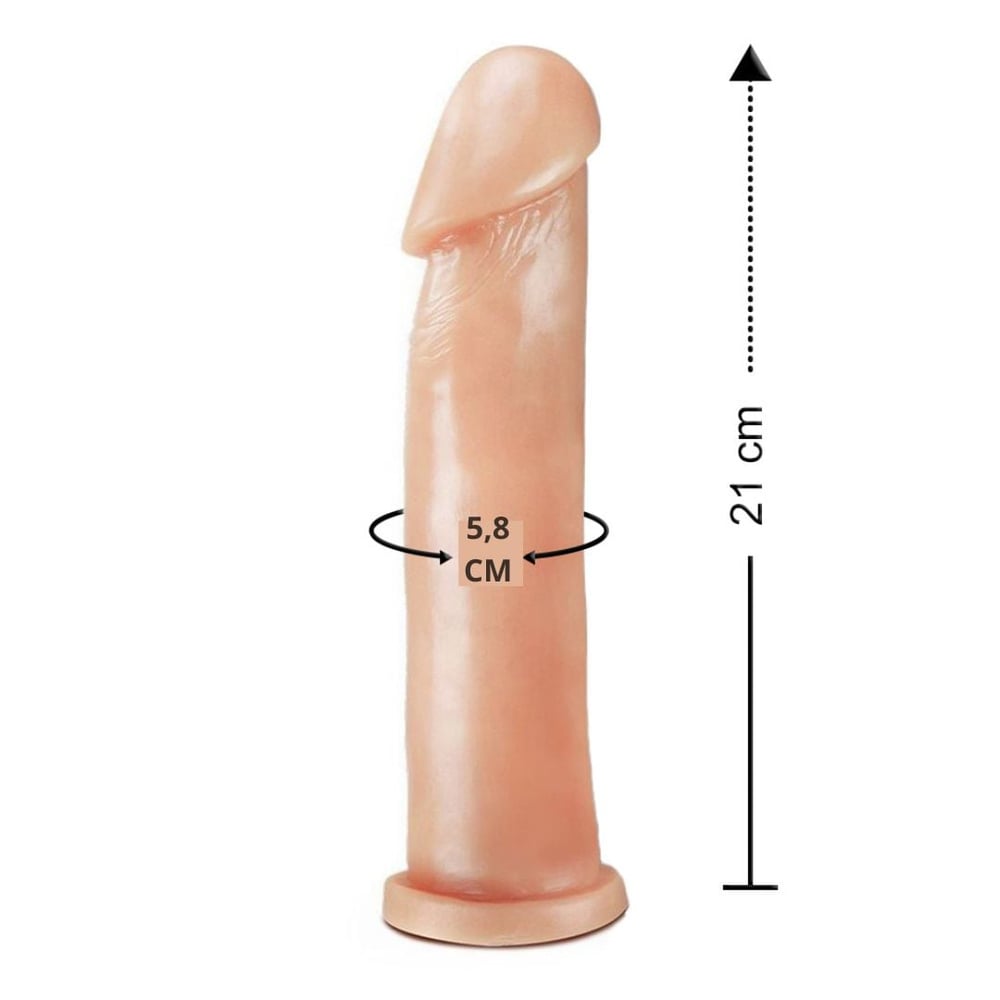 Pênis Realístico Maciço 21 X 5,8Cm Linha Pura Luxúria Sexy Fantasy - Imagem 3