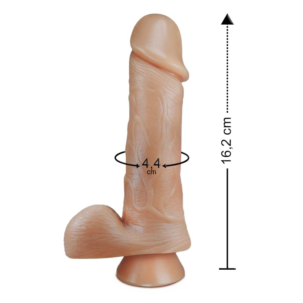 Pênis Realístico Maciço Com Ventosa 16,2 X 4,4Cm Linha Pura Luxúria Sexy Fantasy - Imagem 2
