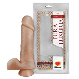 Pênis Realístico Maciço Com Ventosa 16,2 X 4,4Cm Linha Pura Luxúria Sexy Fantasy