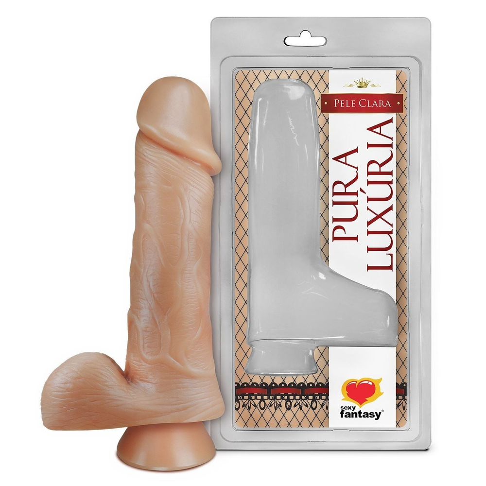 Pênis Realístico Maciço Com Ventosa 18 X 4,4Cm Linha Pura Luxúria Sexy Fantasy