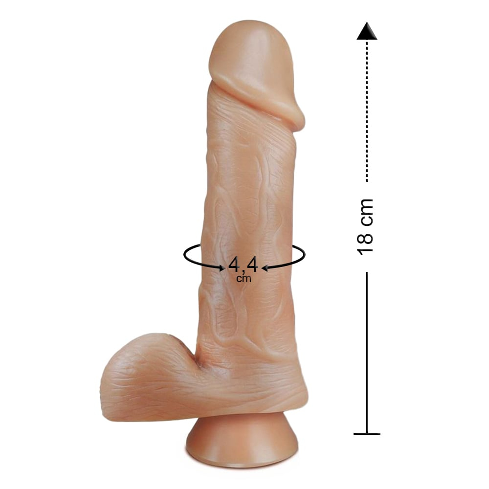 Pênis Realístico Maciço Com Ventosa 18 X 4,4Cm Linha Pura Luxúria Sexy Fantasy - Imagem 2