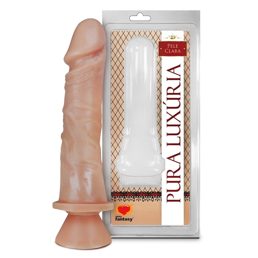 Pênis Realístico Maciço Com Ventosa 18 X 4,4Cm Linha Pura Luxúria Sexy Fantasy