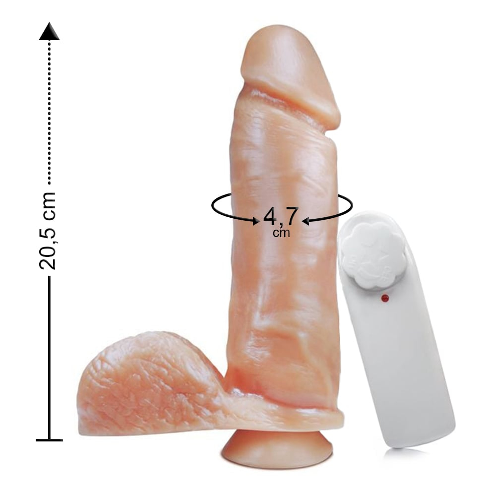 Pênis Realístico Maciço Com Vibração E Ventosa 20,5 X 4,7Cm Linha Pura Luxúria Sexy Fantasy - Imagem 2