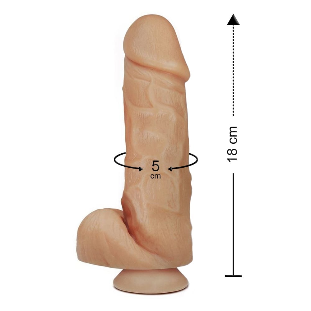 Pênis Realístico Monster Com Escroto E Ventosa 18 X 5Cm Linha Pura Luxúria Sexy Fantasy - Imagem 2