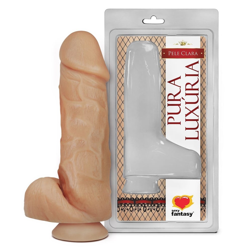 Pênis Realístico Monster Com Escroto E Ventosa 18 X 5Cm Linha Pura Luxúria Sexy Fantasy
