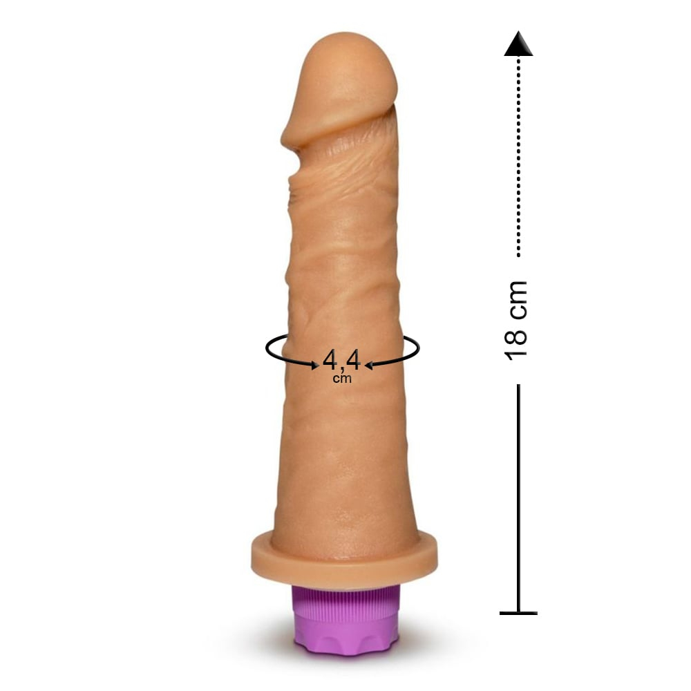 Pênis Realístico Recarregável 18 X 4,4Cm Com 12 Vibrações Sexy Fantasy - Imagem 3