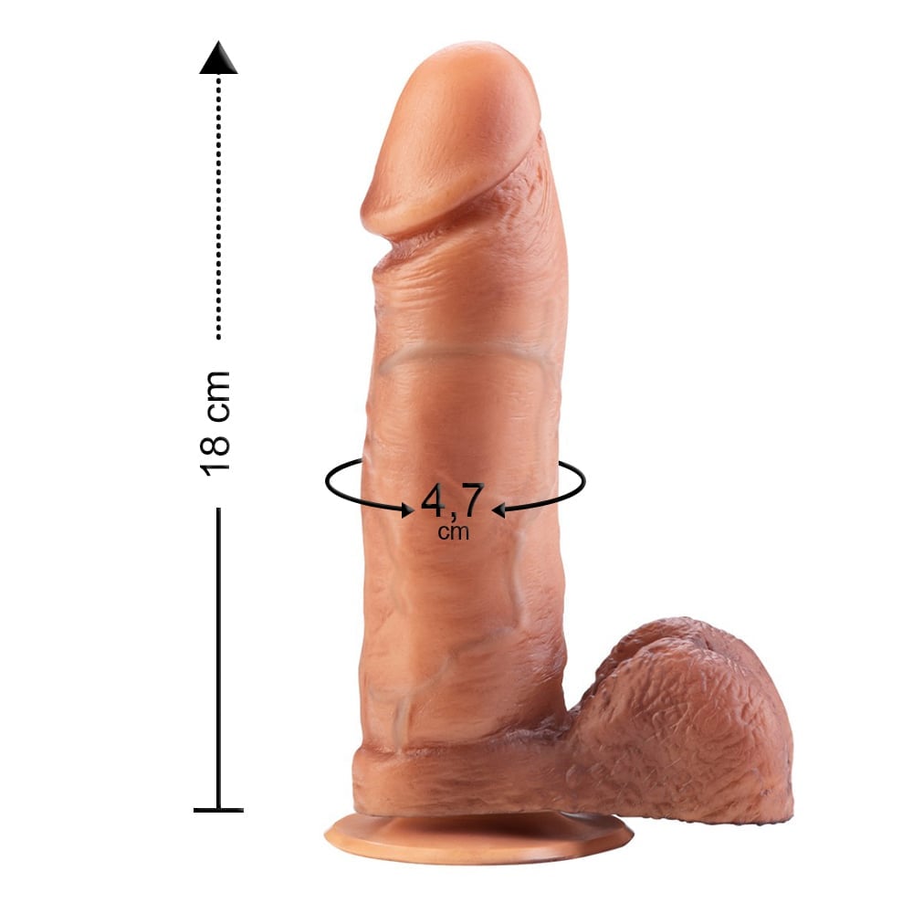 Pênis Ultra Realístico Com Escroto E Ventosa 18 X 4,7Cm Linha Real Dick Sexy Fantasy - Imagem 4