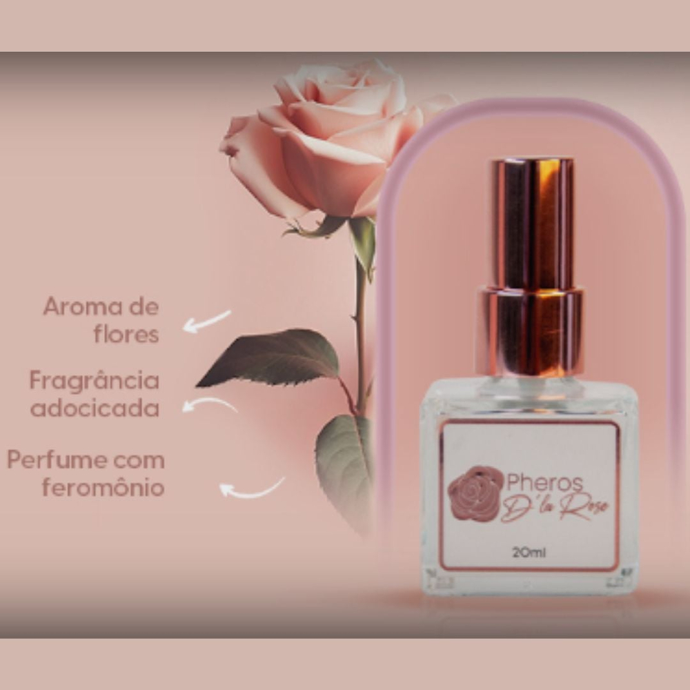 Pheros D’la Rose Perfume Feminino 20Ml Kgel - Imagem 4