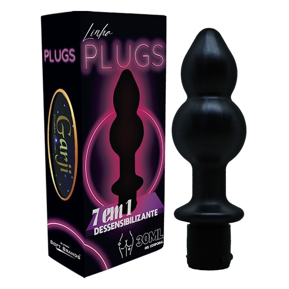 Plug Anal Com Gel 7 Em 1 Dessenssibilizante 30Ml Garji