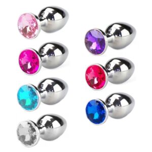 Plug Anal De Metal Com Pedra Colors Grande