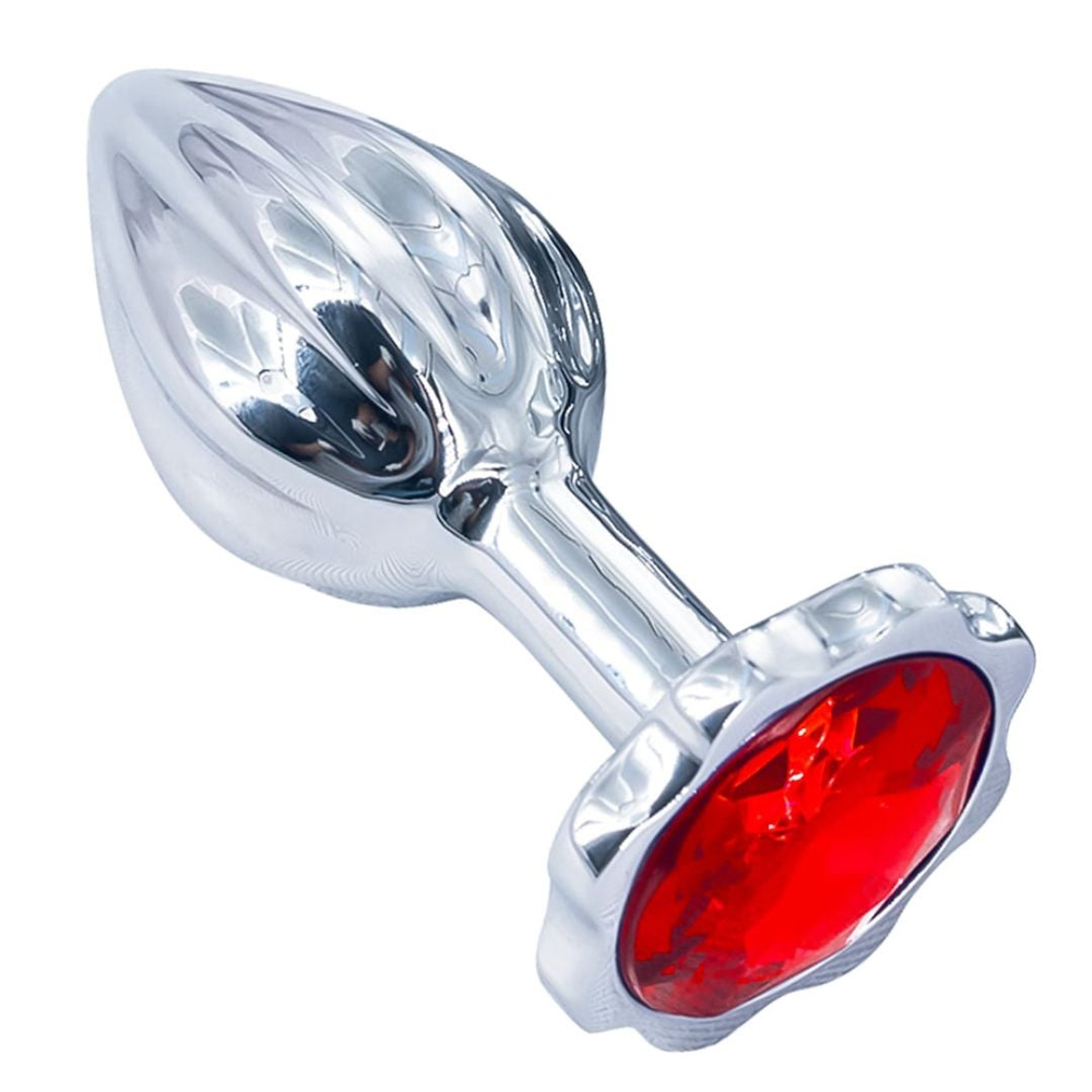 Plug Anal Em Metal Stripes Pequeno Com Pedra Vibe Toys - Imagem 2