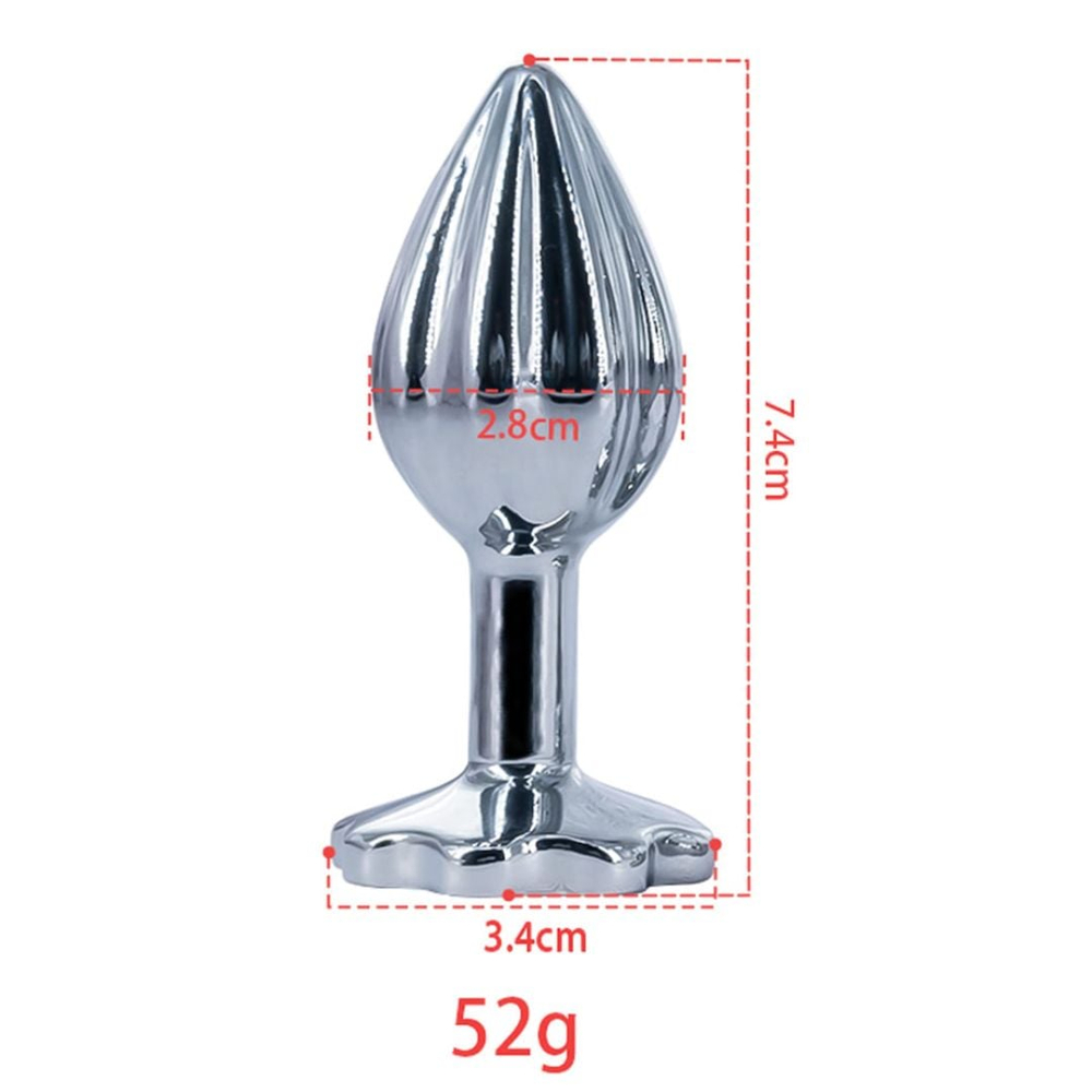 Plug Anal Em Metal Stripes Pequeno Com Pedra Vibe Toys - Imagem 8