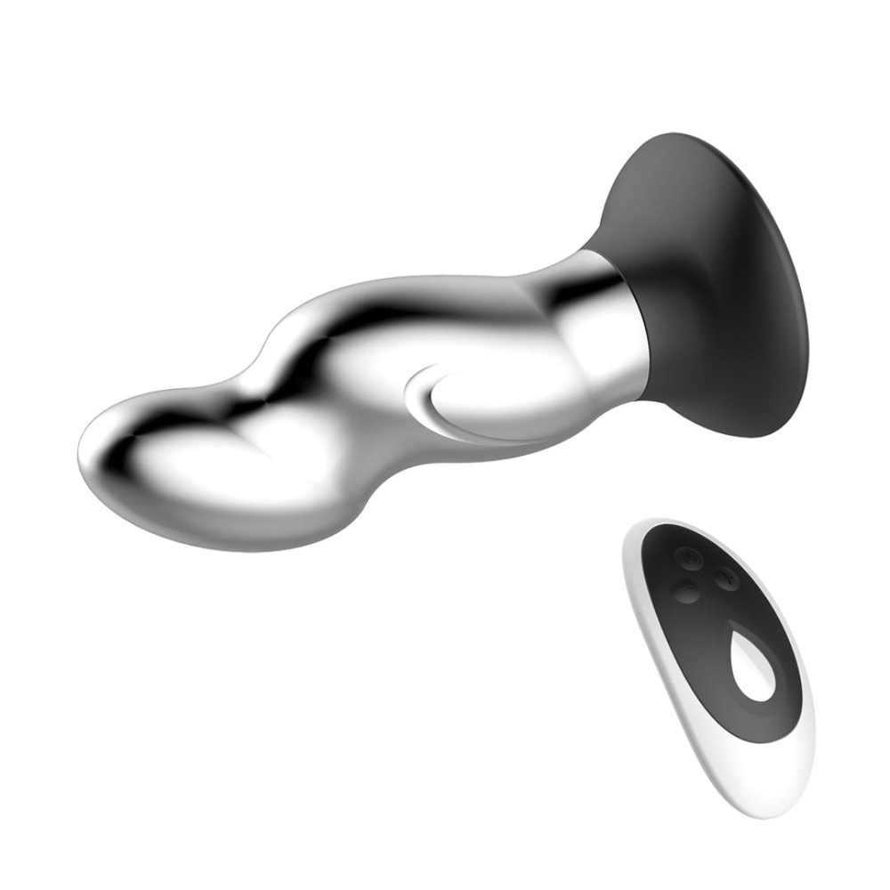 Plug Anal Fingertip Metal Com Ventosa Recarregável Com 10 Modos De Vibração Vibe Toys - Imagem 4
