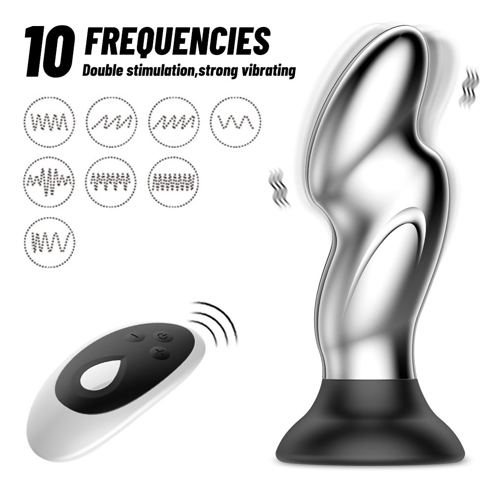 Plug Anal Fingertip Metal Com Ventosa Recarregável Com 10 Modos De Vibração Vibe Toys - Imagem 7
