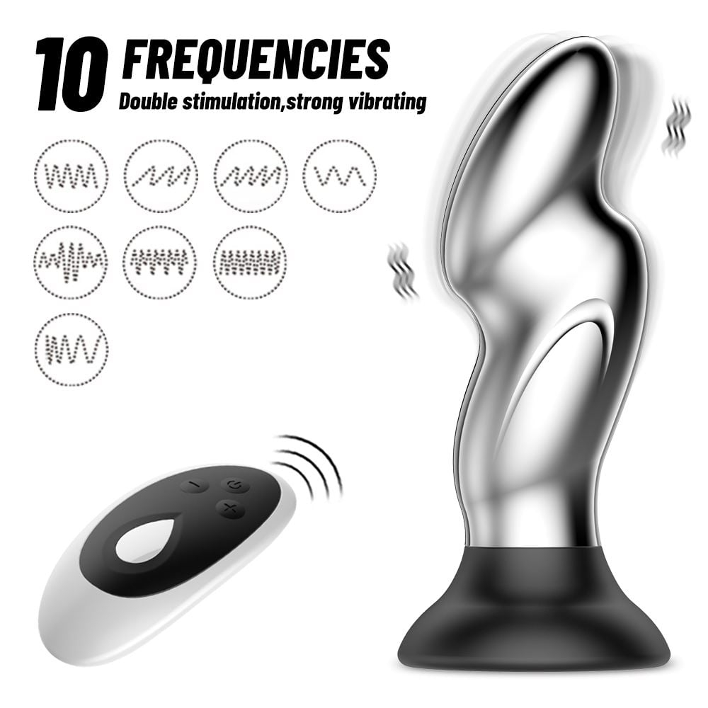 Plug Anal Fingertip Metal Com Ventosa Recarregável Com 10 Modos De Vibração Vibe Toys - Imagem 9