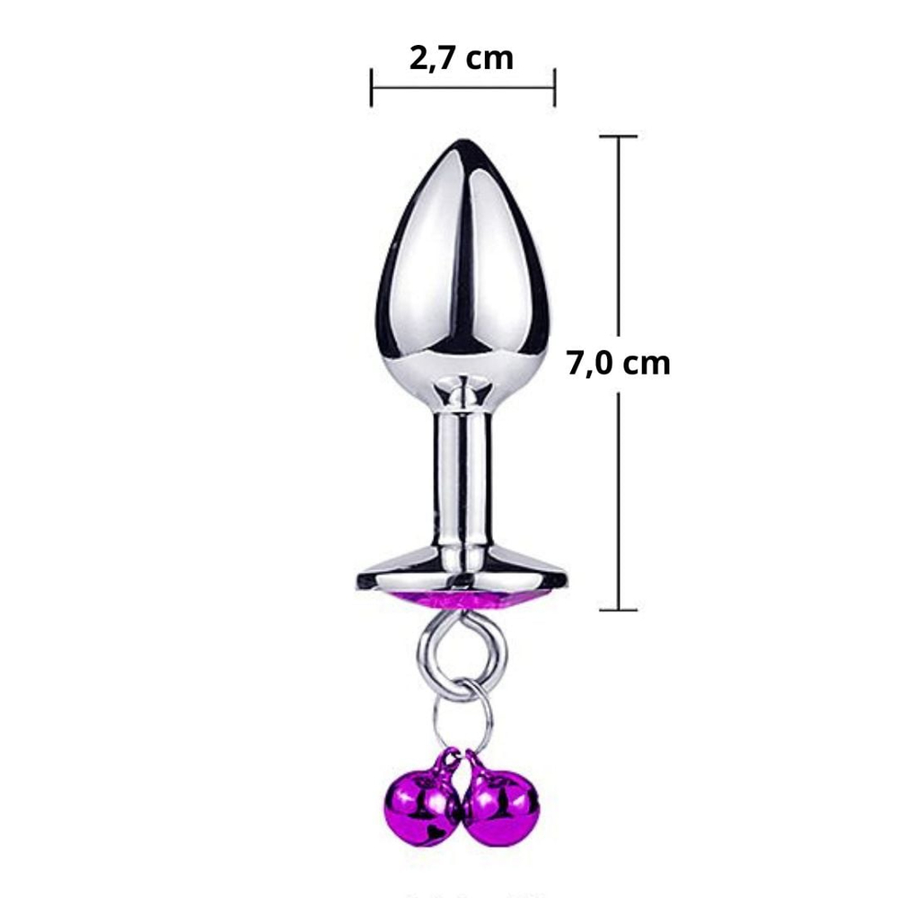 Plug Anal Metal Pequeno Com Sino E Pedra Vibe Toys - Imagem 4