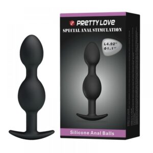 Plug Anal Silicone Com Esferas Massageadoras 12,5 X 2,3Cm Pretty Love