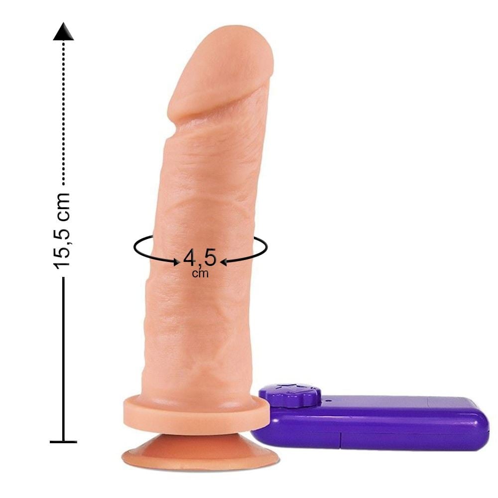 Pênis Realístico Com Vibro E Ventosa 18 X 4,4Cm Linha Pura Luxúria Sexy Fantasy - Imagem 8