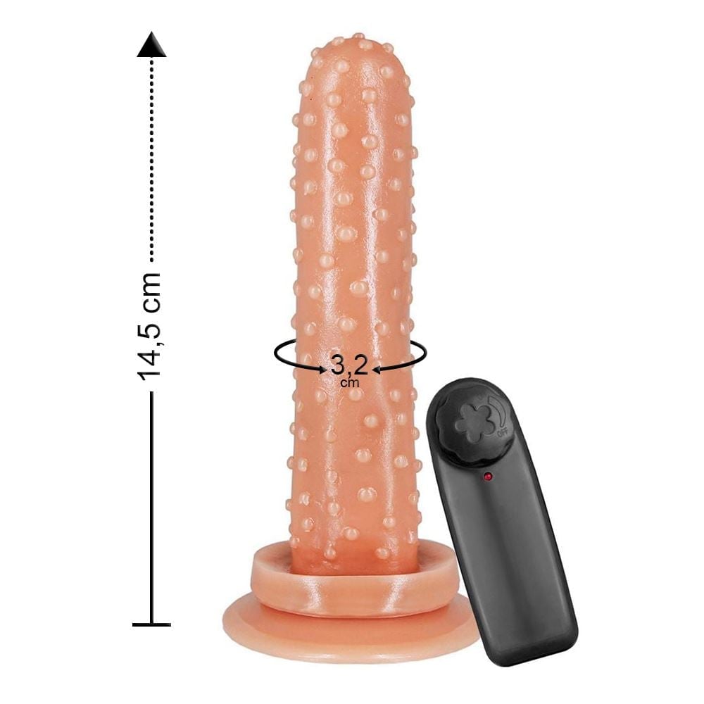 Protese Com Vibro E Ventosa 14,5 X 3,2Cm Prazer & Cia - Imagem 4