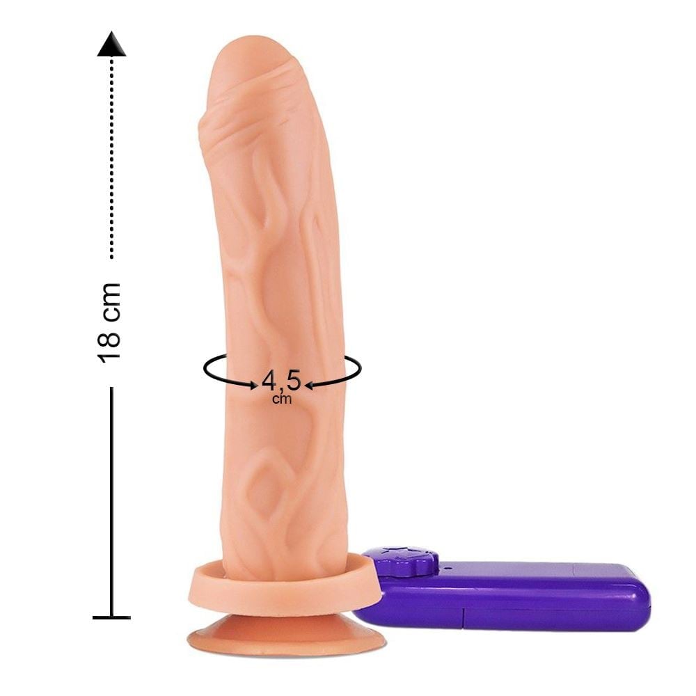 Pênis Realístico Maciço Com Vibro E Ventosa 16 X 3,5Cm Linha Pura Luxúria Sexy Fantasy - Imagem 6