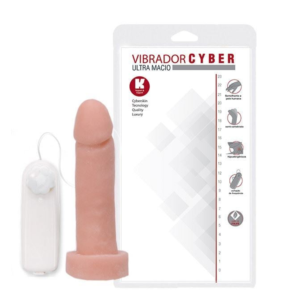 Prótese Em Cyber Ultra Macio Vibração Multivelocidade 15,5 X 3,7Cm Ktoy - Imagem 3