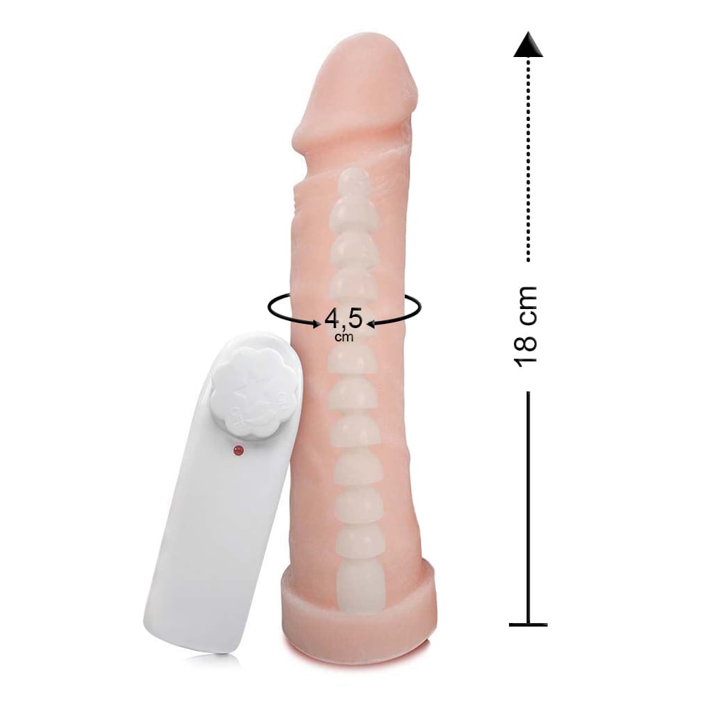 Prótese Em Cyberskin Com Vibro E Vértebra 18 X 4,5Cm Linha Pura Ambição Sexy Fantasy - Imagem 2