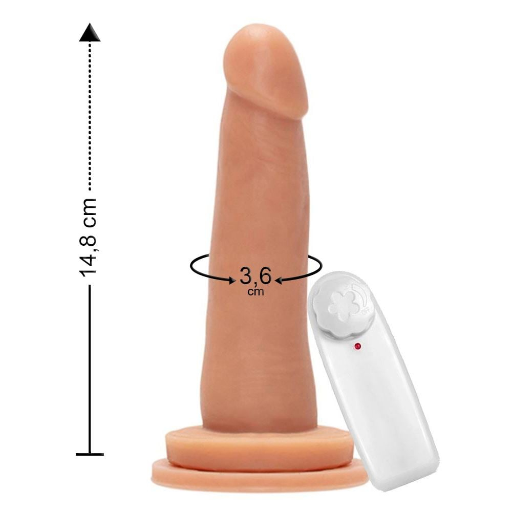 Prótese Maciça Com Vibro E Ventosa 14,8 X 3,6Cm Êxtase - Imagem 3