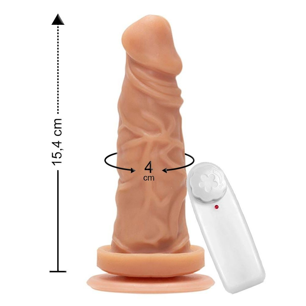 Prótese Maciça Com Vibro E Ventosa 15,4 X 4Cm Êxtase - Imagem 3