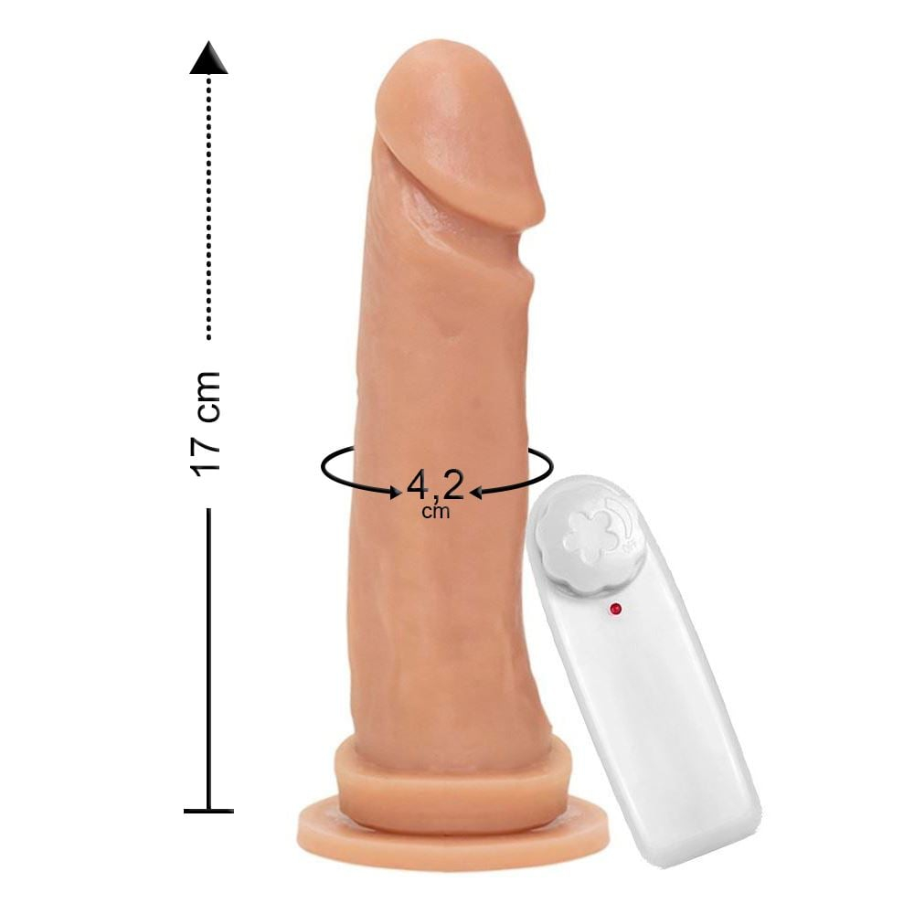 Prótese Maciça Com Vibro E Ventosa 17 X 4,2Cm Êxtase - Imagem 2