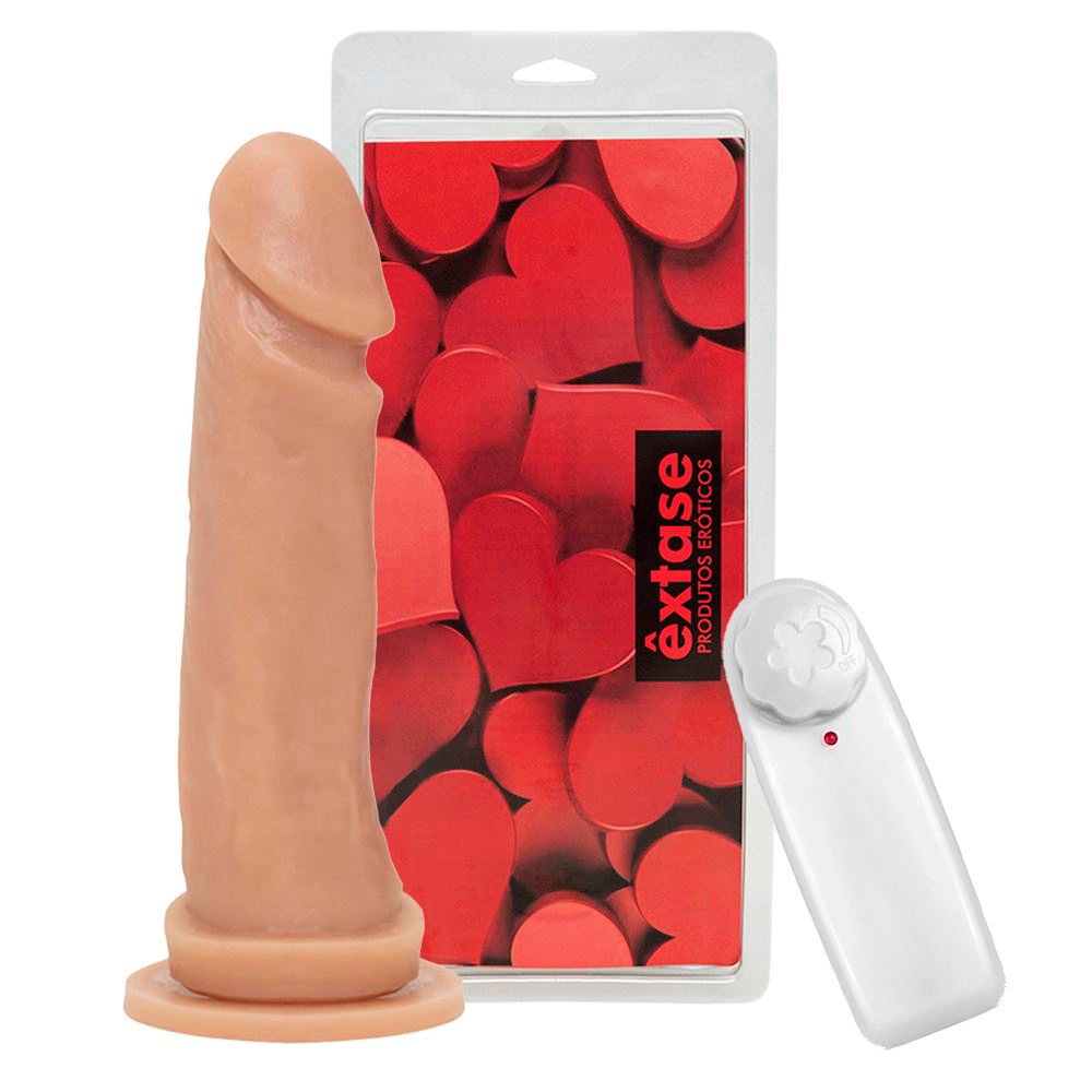 Prótese Maciça Com Vibro E Ventosa 17 X 4,2Cm Êxtase - Imagem 7