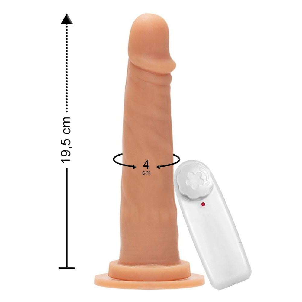 Prótese Maciça Com Vibro E Ventosa 19,5 X 4Cm Êxtase - Imagem 3