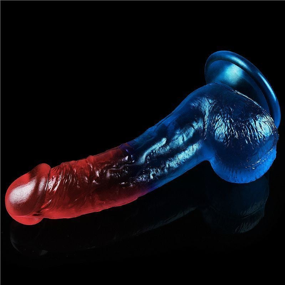 Prótese Realística Com Escroto E Ventosa Duo Color 8.0 Lovetoy - Imagem 4