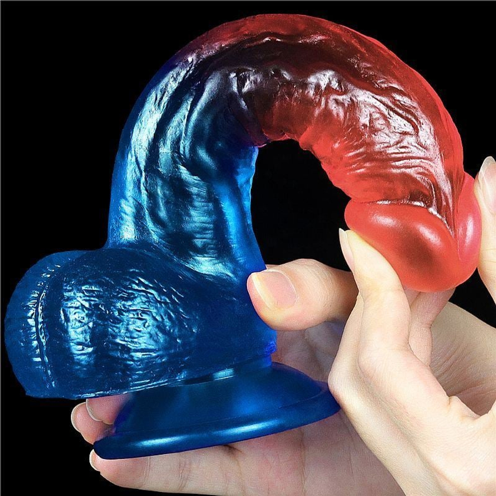 Prótese Realística Com Escroto E Ventosa Duo Color 8.0 Lovetoy - Imagem 6