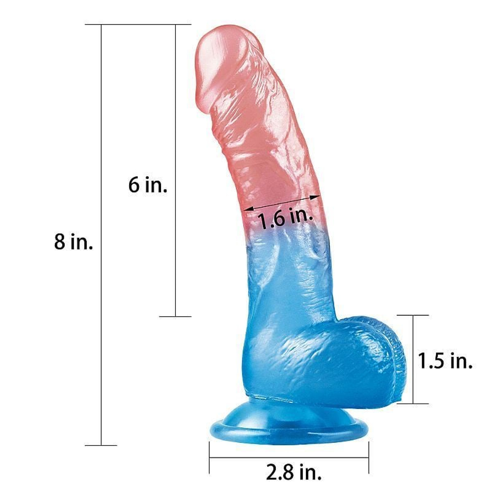 Prótese Realística Com Escroto E Ventosa Duo Color 8.0 Lovetoy - Imagem 7