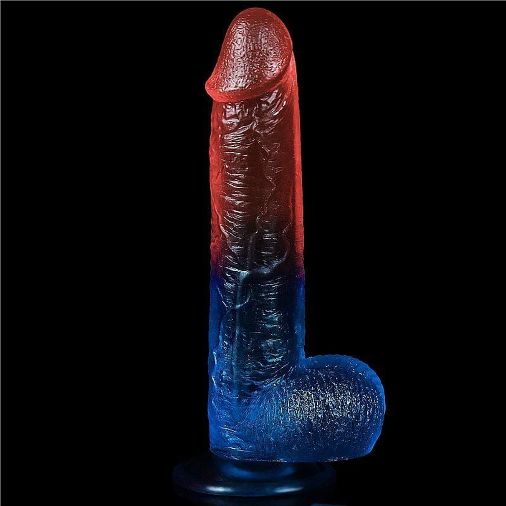 Prótese Realística Com Escroto E Ventosa Duo Color Dazzle Studs 9.0 Lovetoy - Imagem 2