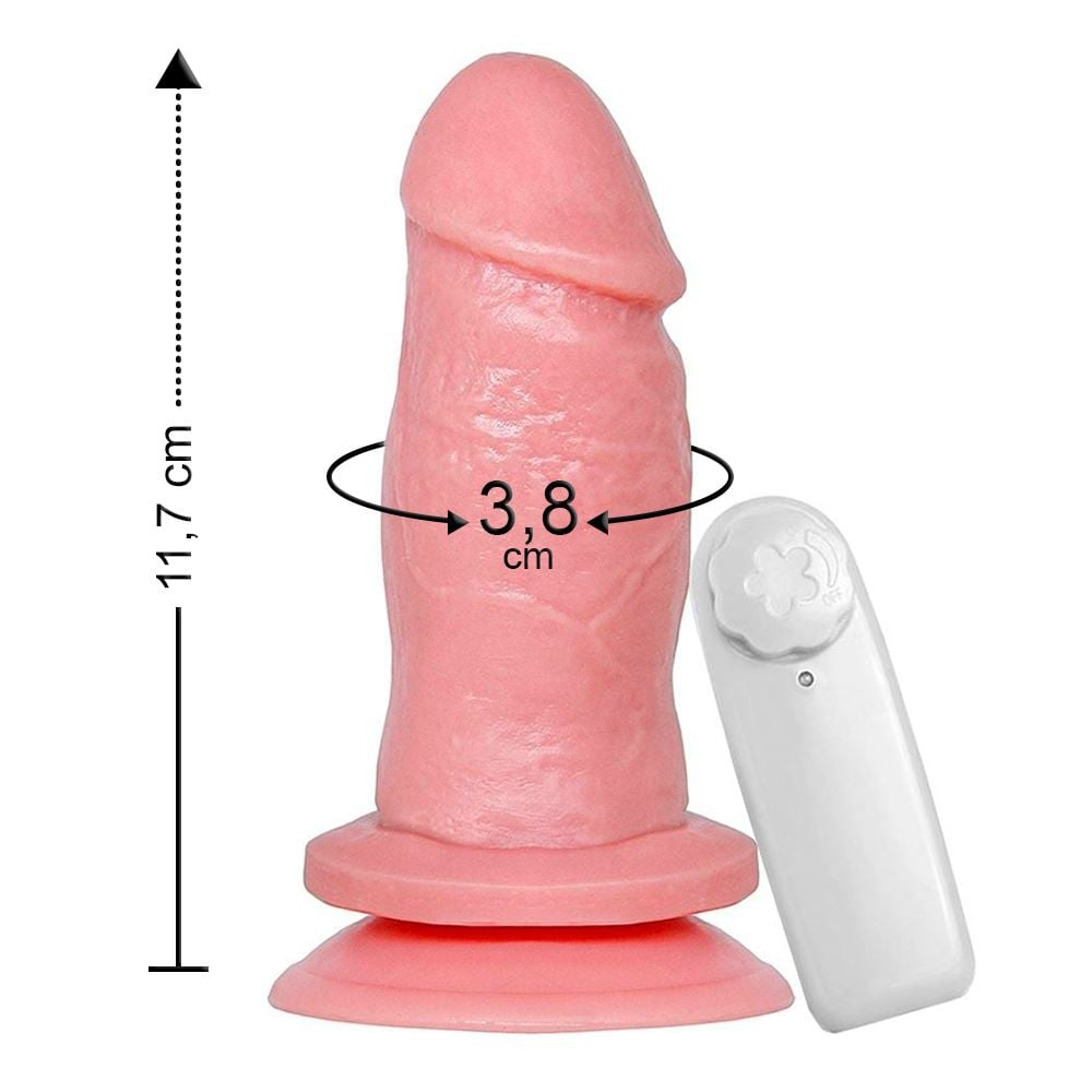 Prótese Realística Com Ventosa E Vibro 11,7 X 3,8 Cm Prazer&Cia - Imagem 4