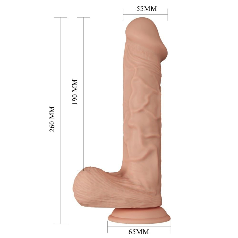 Prótese Realística Vibratória Bergrisi Com Escroto E Ventosa 26 X 4,8Cm Vibe Toys - Imagem 6