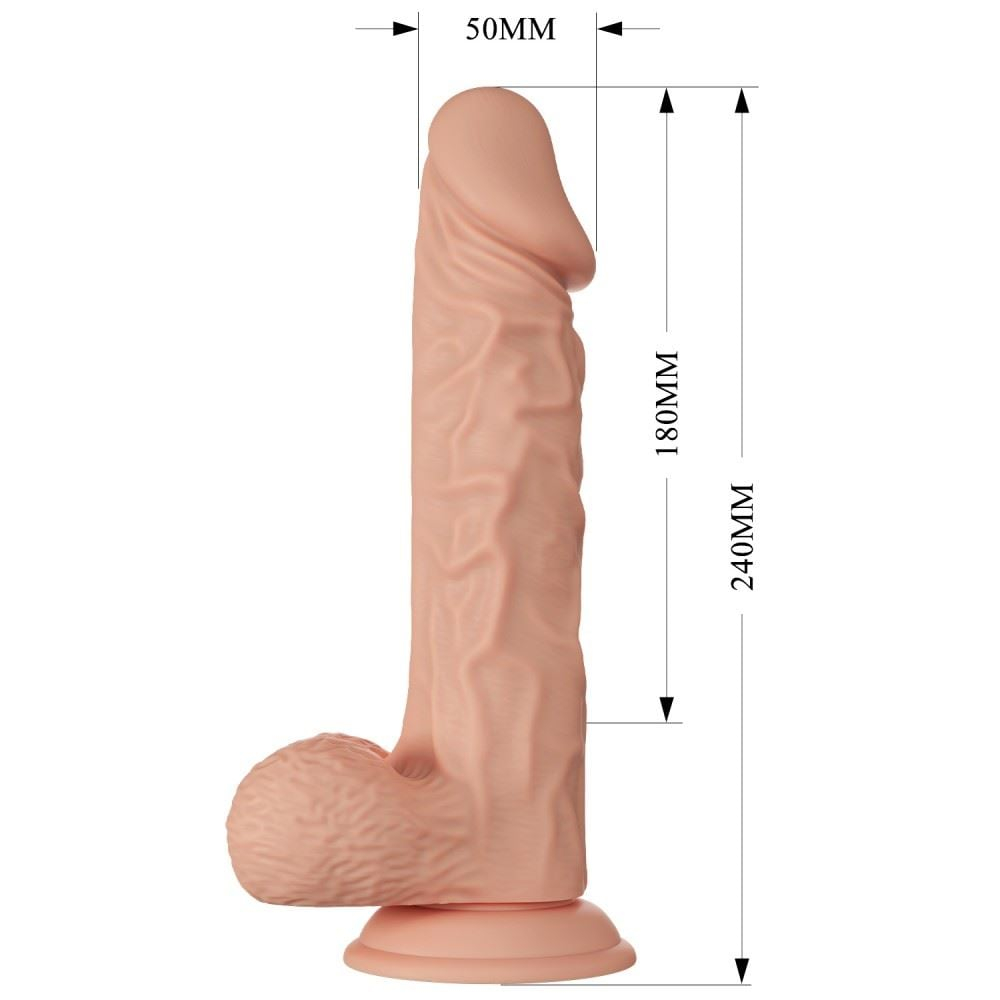 Prótese Realística Vibratória Buraq Com Escroto E Ventosa 24 X 4,6Cm Vibe Toys - Imagem 8