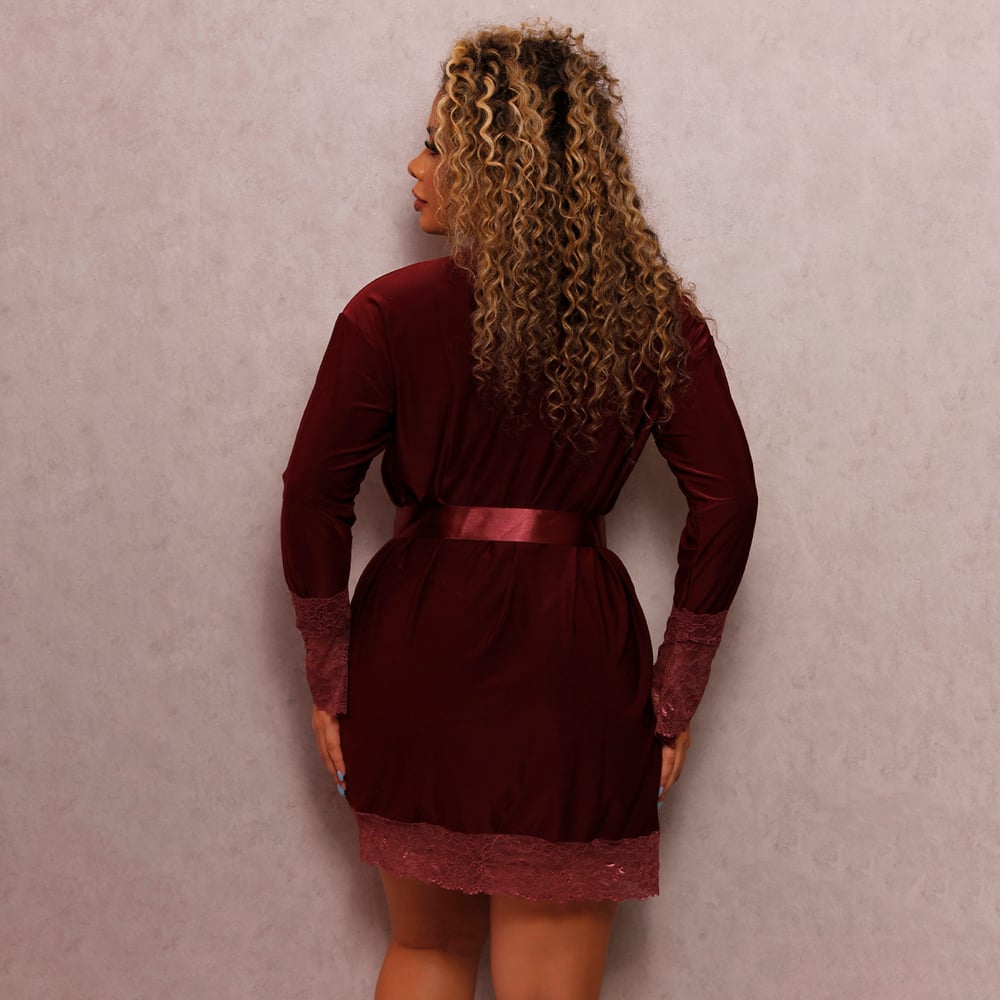 Robe Manga Longa Jéssica Liganete Com Renda Lust Chick - Imagem 10