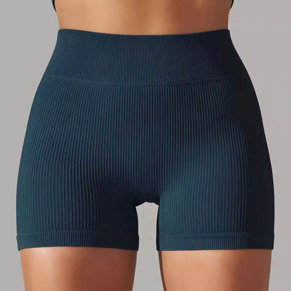 Short Fitness Canelado Reforçade Com Cintura Dupla - Imagem 3