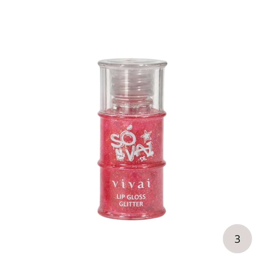 Só Vai De Lip Gloss Glitter 11Ml Vivai - Imagem 4