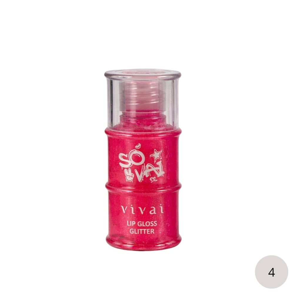 Só Vai De Lip Gloss Glitter 11Ml Vivai - Imagem 5