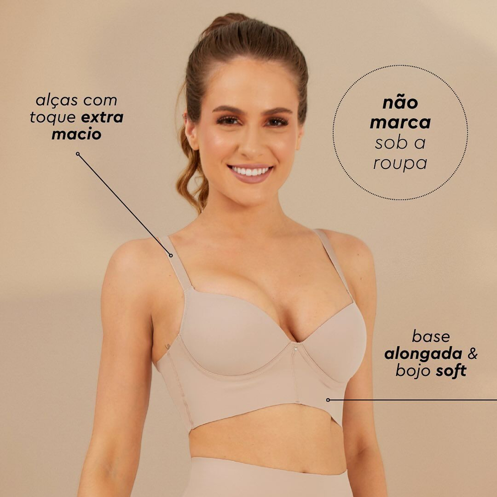 Sutiã Base Longa Invisível Fit Com Bojo E Aro Nayane - Imagem 7