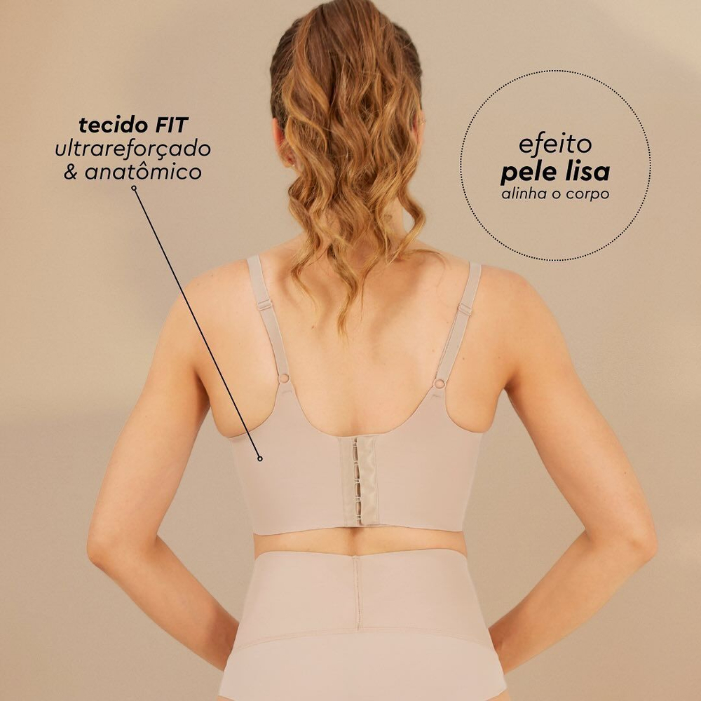 Sutiã Base Longa Invisível Fit Com Bojo E Aro Nayane - Imagem 8
