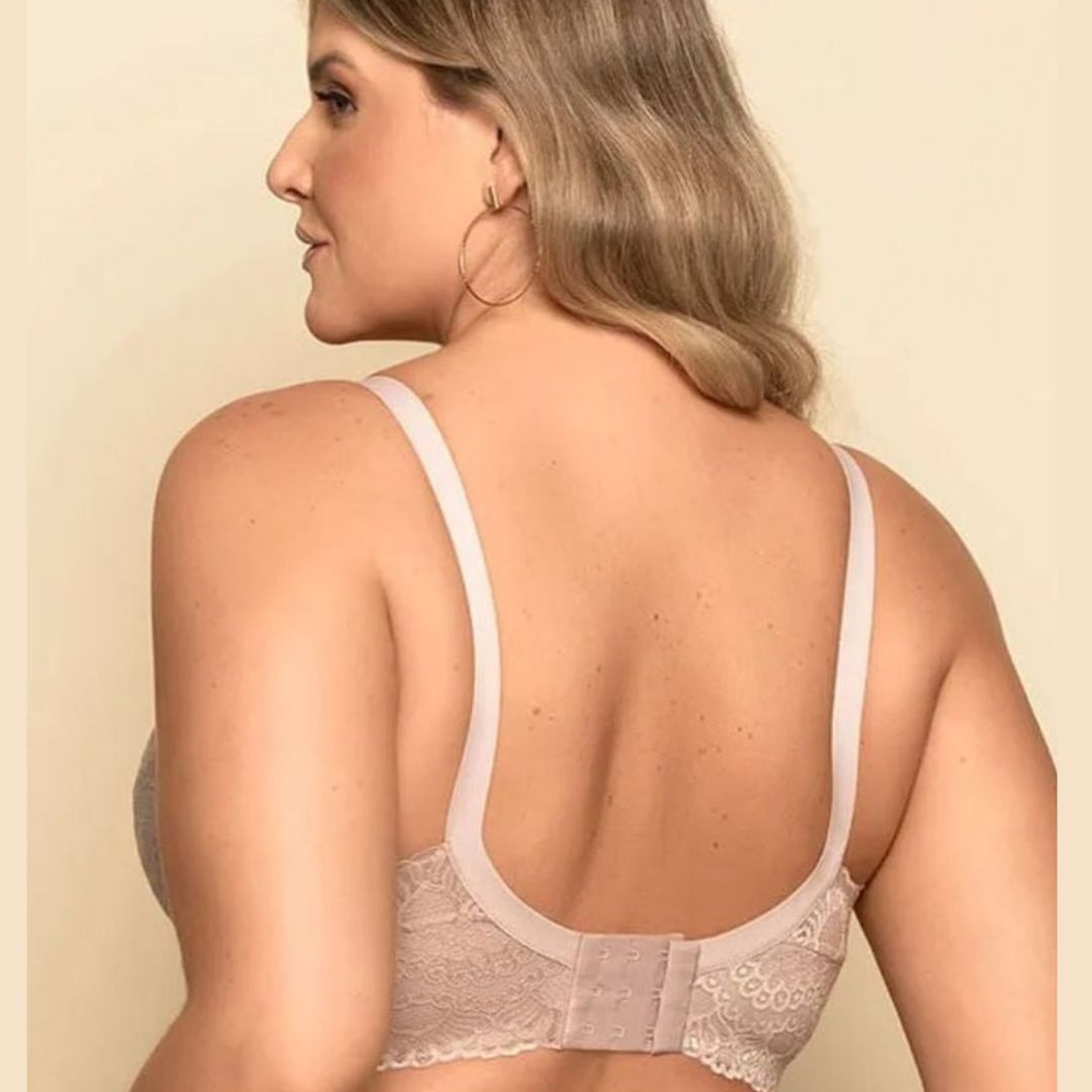 Sutiã Plus Size Redutor Com Bojo E Aro Em Renda Estruturada Nayane - Imagem 4