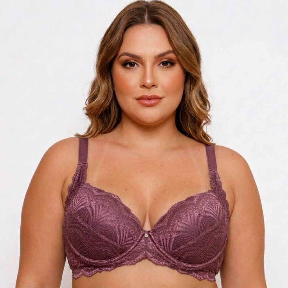 Sutiã Plus Size Redutor Com Bojo E Aro Em Renda Estruturada Nayane - Imagem 10