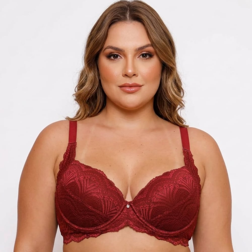 Sutiã Plus Size Redutor Com Bojo E Aro Em Renda Estruturada Nayane