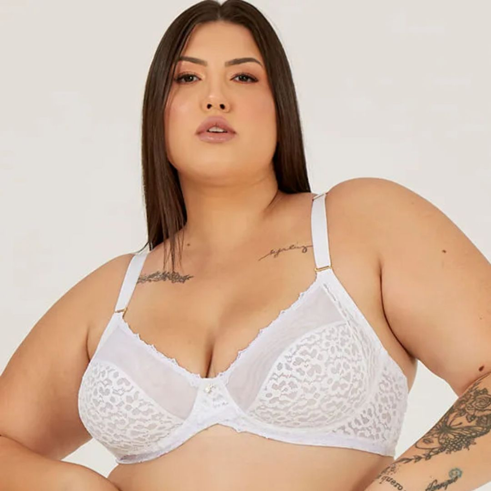 Sutiã Plus Size Sem Bojo Com Aro Sensual Guipier Nayane - Imagem 4