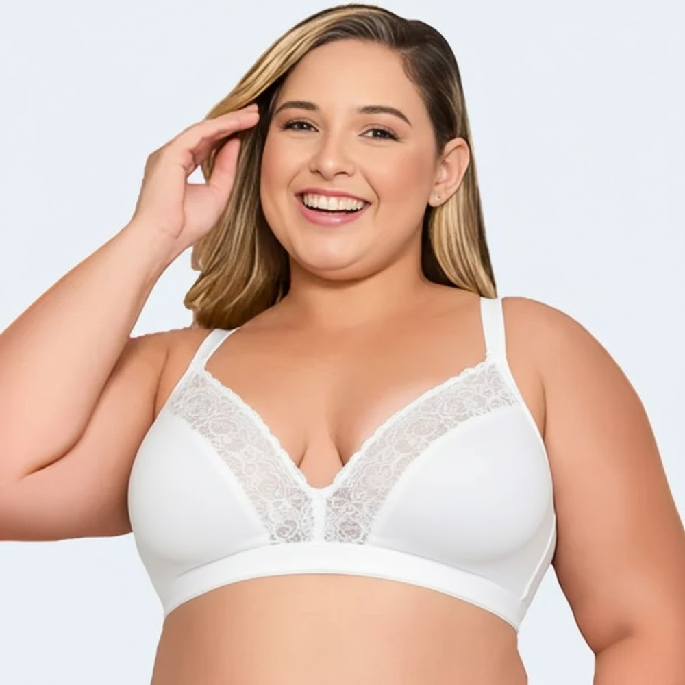 Sutiã Plus Size Top Bojo Sem Aros Decote Em Renda Nayane - Imagem 3
