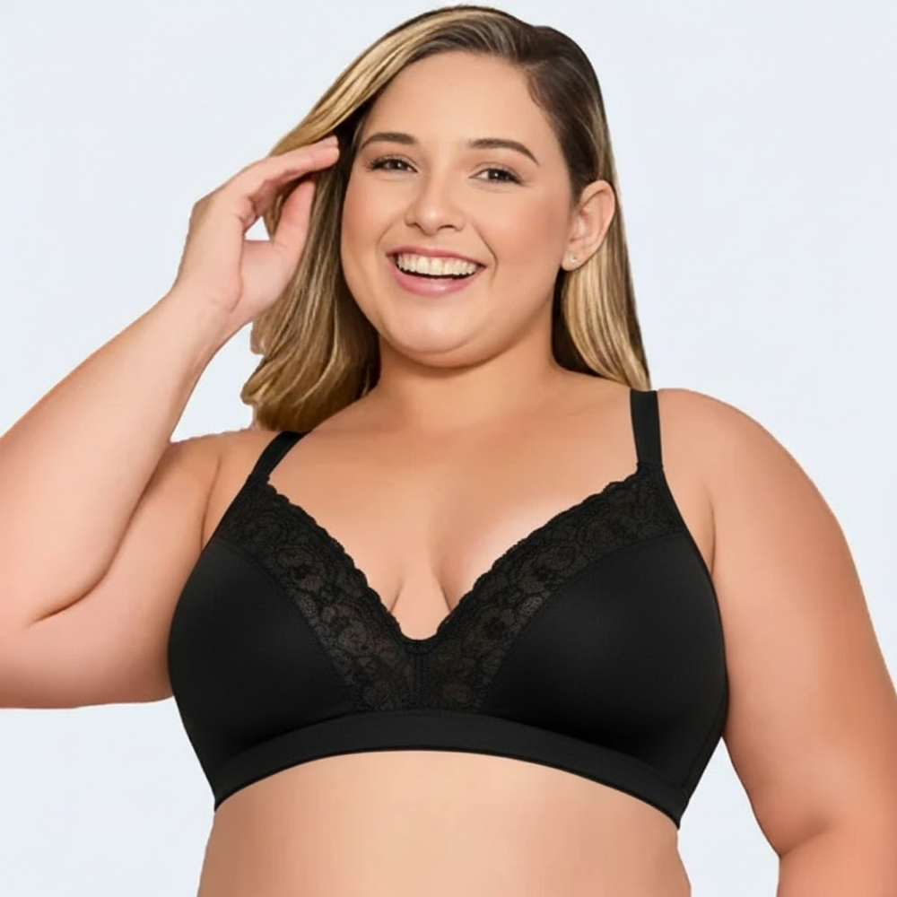 Sutiã Plus Size Top Bojo Sem Aros Decote Em Renda Nayane - Imagem 4
